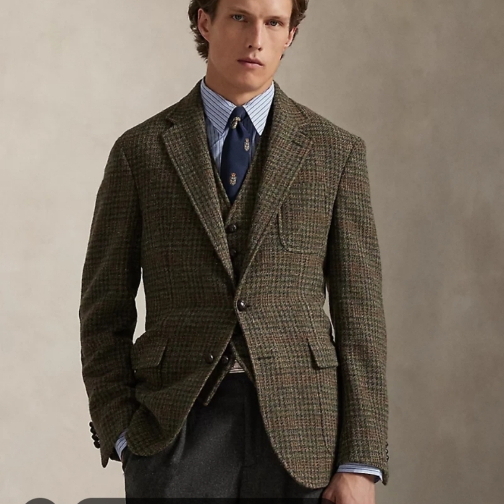 Polo by Ralph Lauren Olive Tweed Sport Coat Blazer